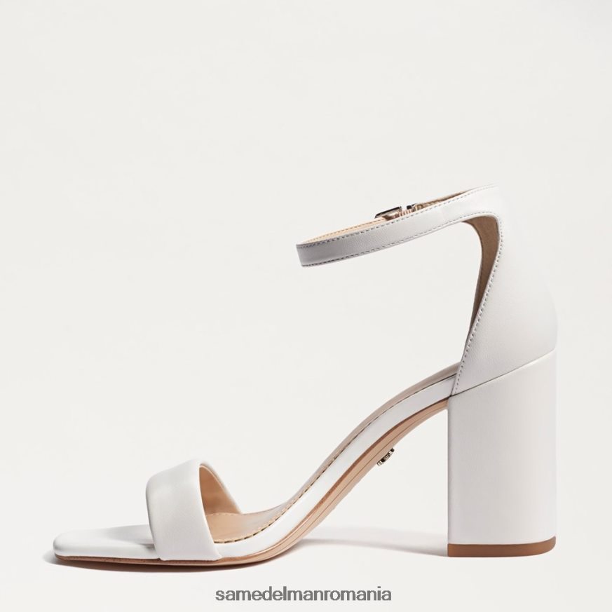 Sam Edelman încălţăminte piele albă strălucitoare femei sandale daniella cu toc bloc HN448Z300