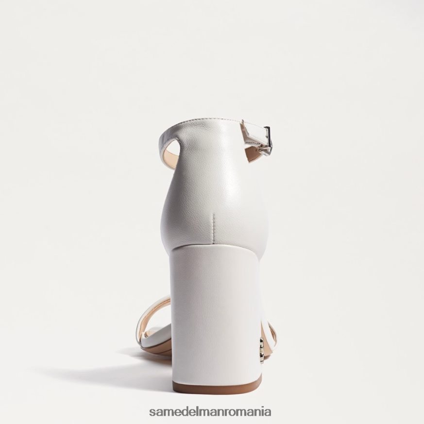 Sam Edelman încălţăminte piele albă strălucitoare femei sandale daniella cu toc bloc HN448Z300