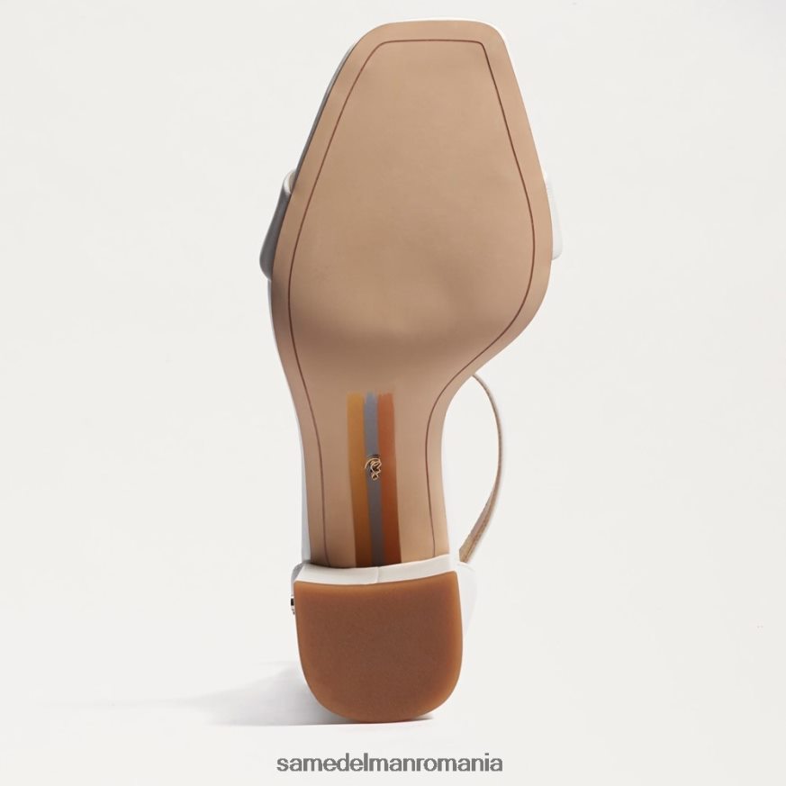 Sam Edelman încălţăminte piele albă strălucitoare femei sandale daniella cu toc bloc HN448Z300