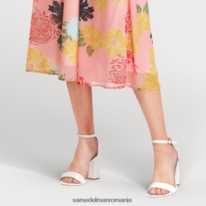 Sam Edelman încălţăminte piele albă strălucitoare femei sandale daniella cu toc bloc HN448Z300