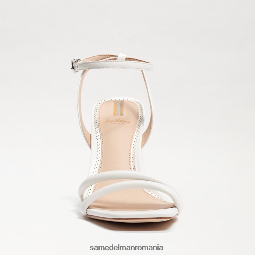 Sam Edelman încălţăminte piele albă strălucitoare femei sandale kia cu toc bloc HN448Z103