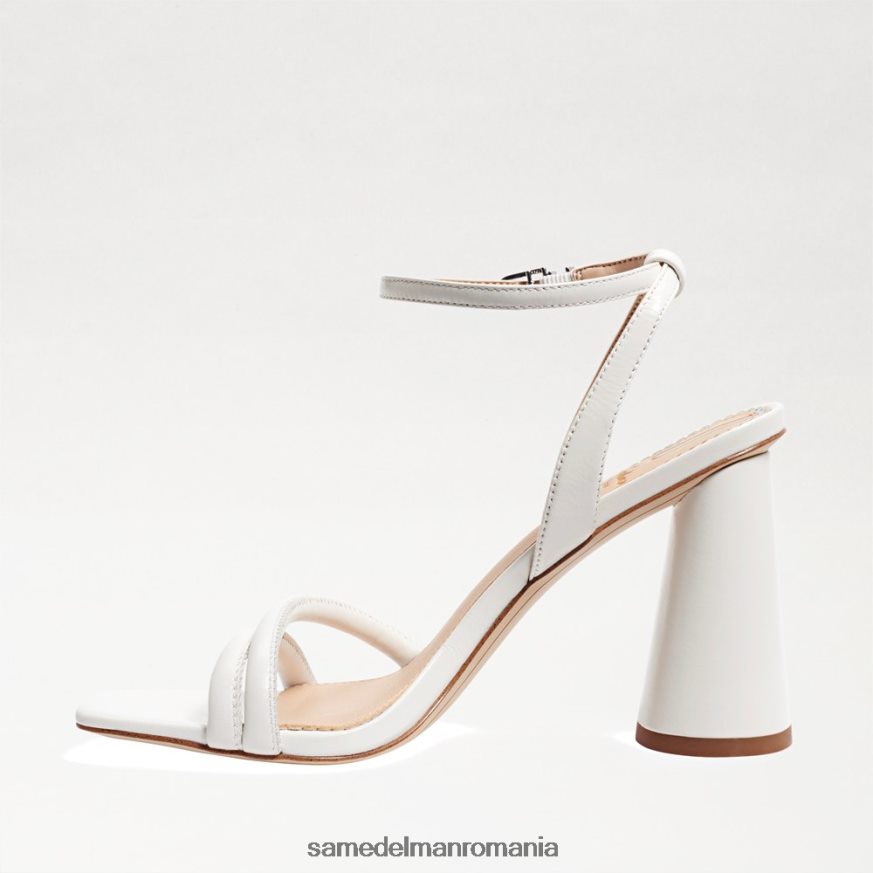 Sam Edelman încălţăminte piele albă strălucitoare femei sandale kia cu toc bloc HN448Z103