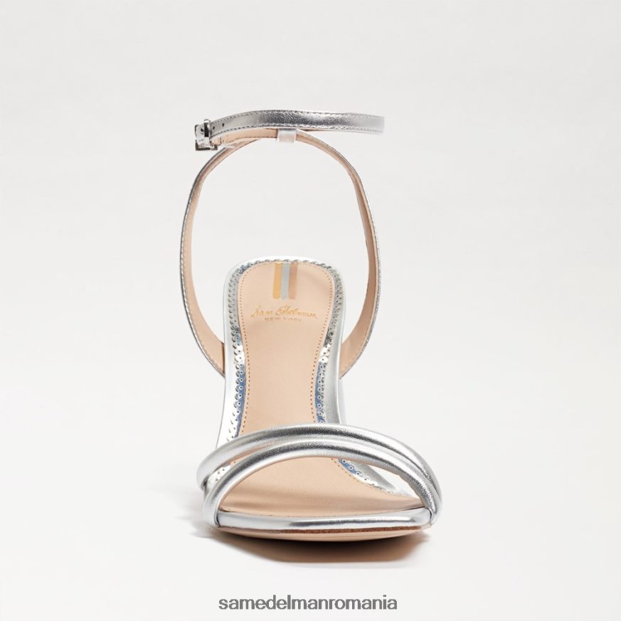 Sam Edelman încălţăminte piele argintie moale femei sandale kia cu toc bloc HN448Z104