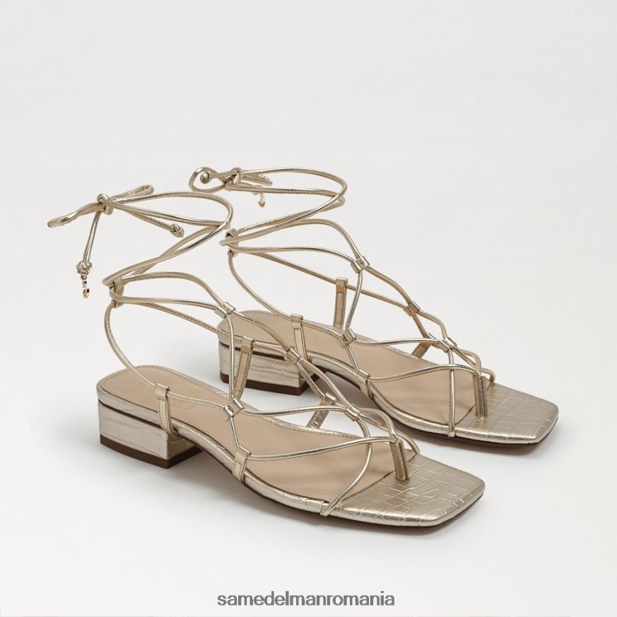 Sam Edelman încălţăminte piele cu frunze de aur femei sandală daffy HN448Z421