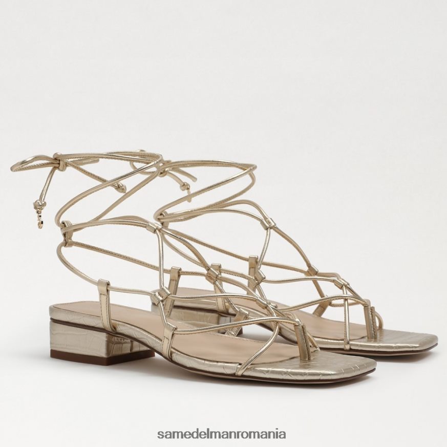 Sam Edelman încălţăminte piele cu frunze de aur femei sandală daffy HN448Z421