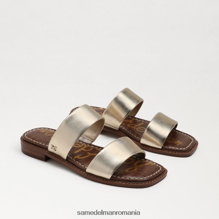 Sam Edelman încălţăminte piele cu frunze de aur femei sandală haydee slide HN448Z574