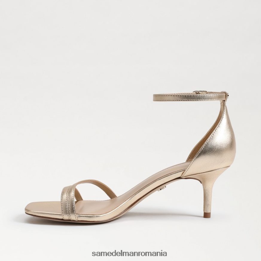 Sam Edelman încălţăminte piele cu frunze de aur femei sandale cu toc pisicuță bujor HN448Z506