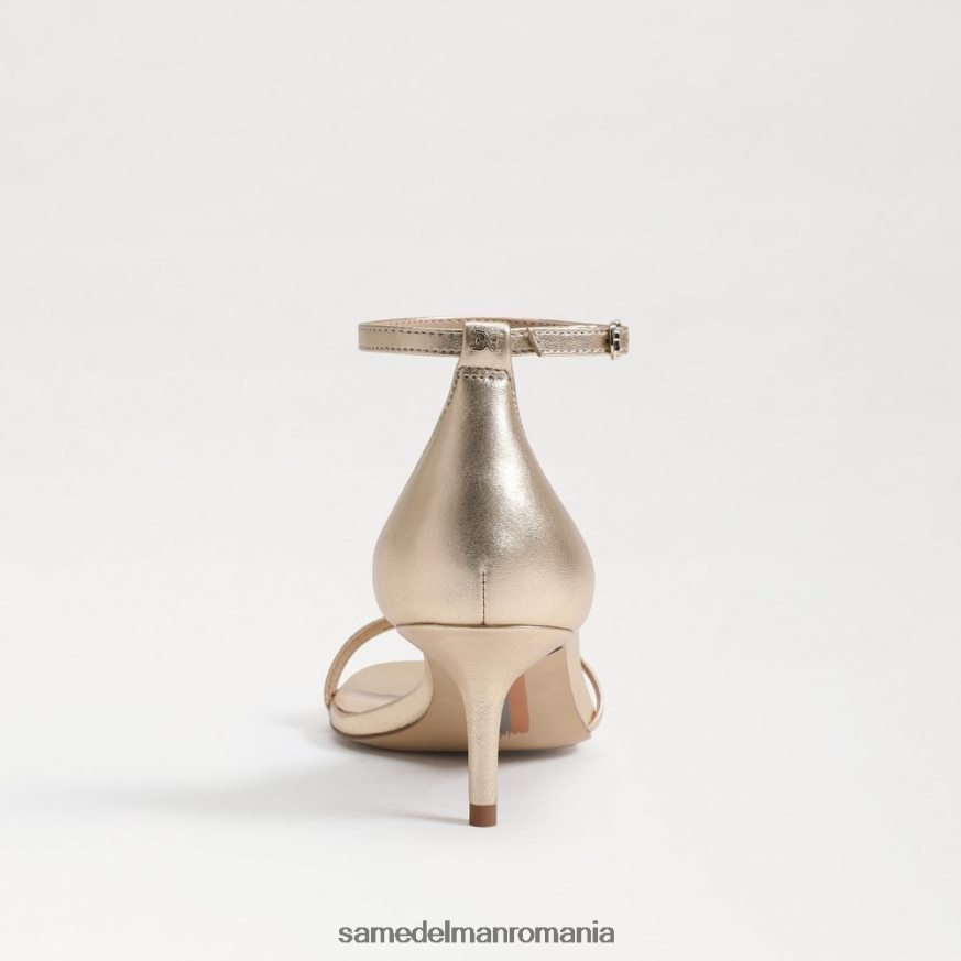 Sam Edelman încălţăminte piele cu frunze de aur femei sandale cu toc pisicuță bujor HN448Z506