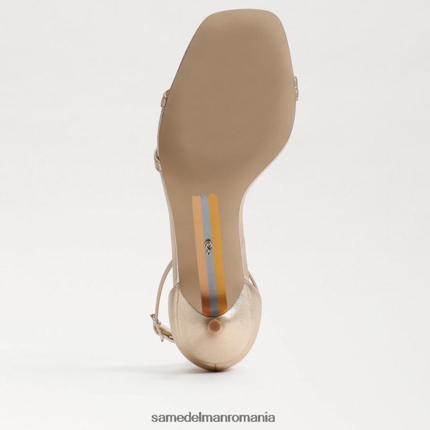 Sam Edelman încălţăminte piele cu frunze de aur femei sandale cu toc pisicuță bujor HN448Z506