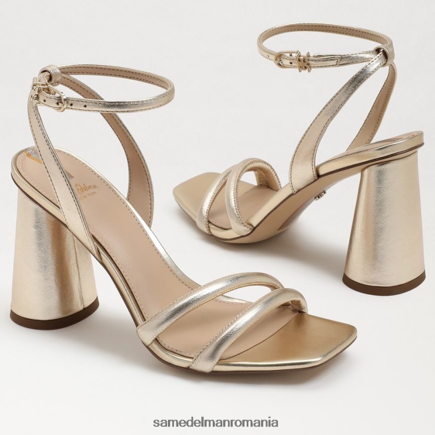 Sam Edelman încălţăminte piele cu frunze de aur femei sandale kia cu toc bloc HN448Z105