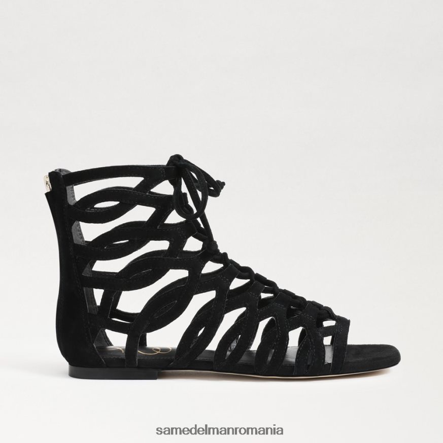 Sam Edelman încălţăminte piele intoarsa neagra femei lara gladiator sandal HN448Z946