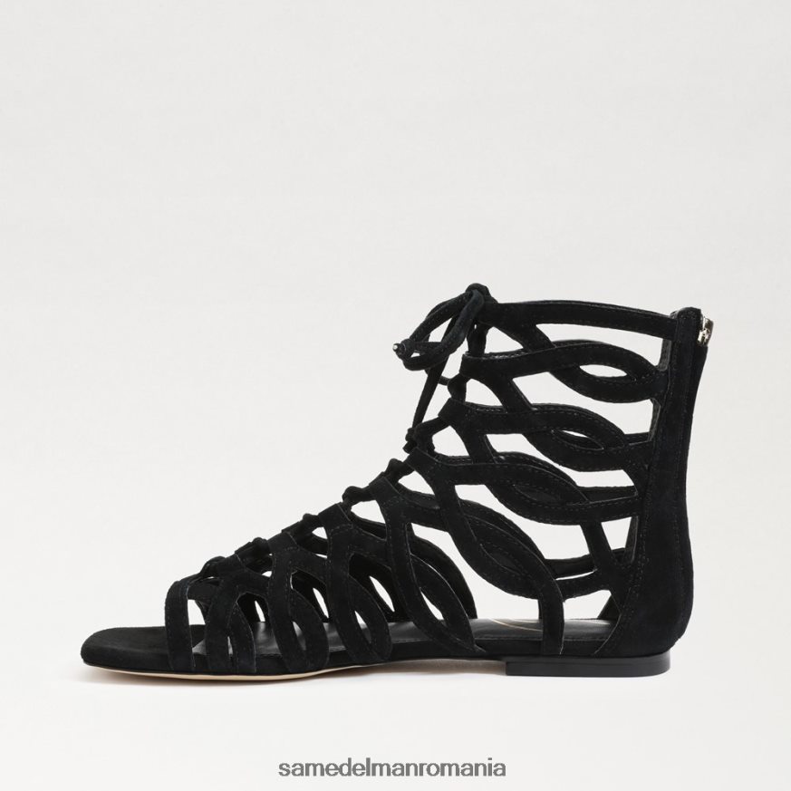 Sam Edelman încălţăminte piele intoarsa neagra femei lara gladiator sandal HN448Z946