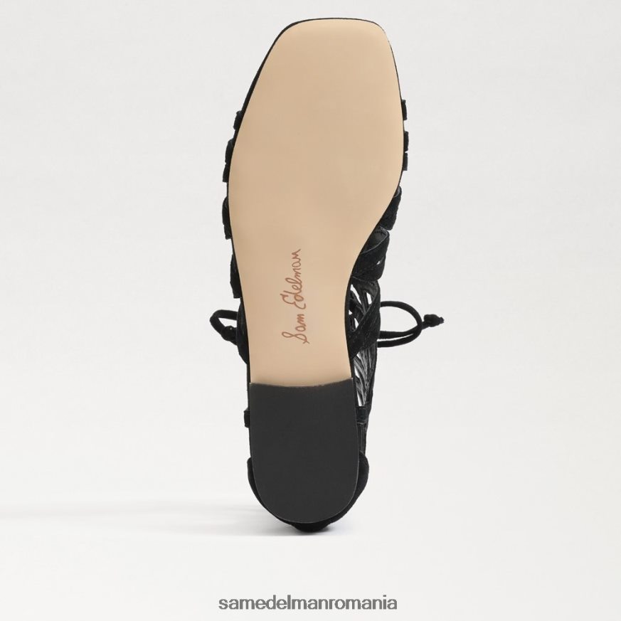 Sam Edelman încălţăminte piele intoarsa neagra femei lara gladiator sandal HN448Z946