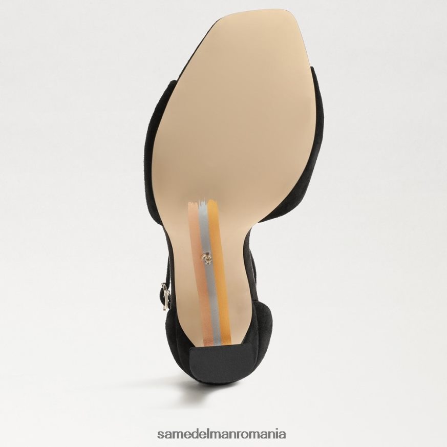 Sam Edelman încălţăminte piele intoarsa neagra femei lucia curea la gleznă toc deschis HN448Z875