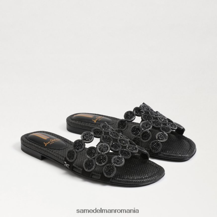 Sam Edelman încălţăminte piele intoarsa neagra femei sandale bay marche slide HN448Z606