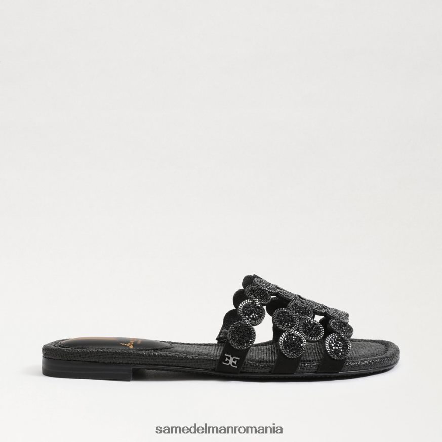 Sam Edelman încălţăminte piele intoarsa neagra femei sandale bay marche slide HN448Z606