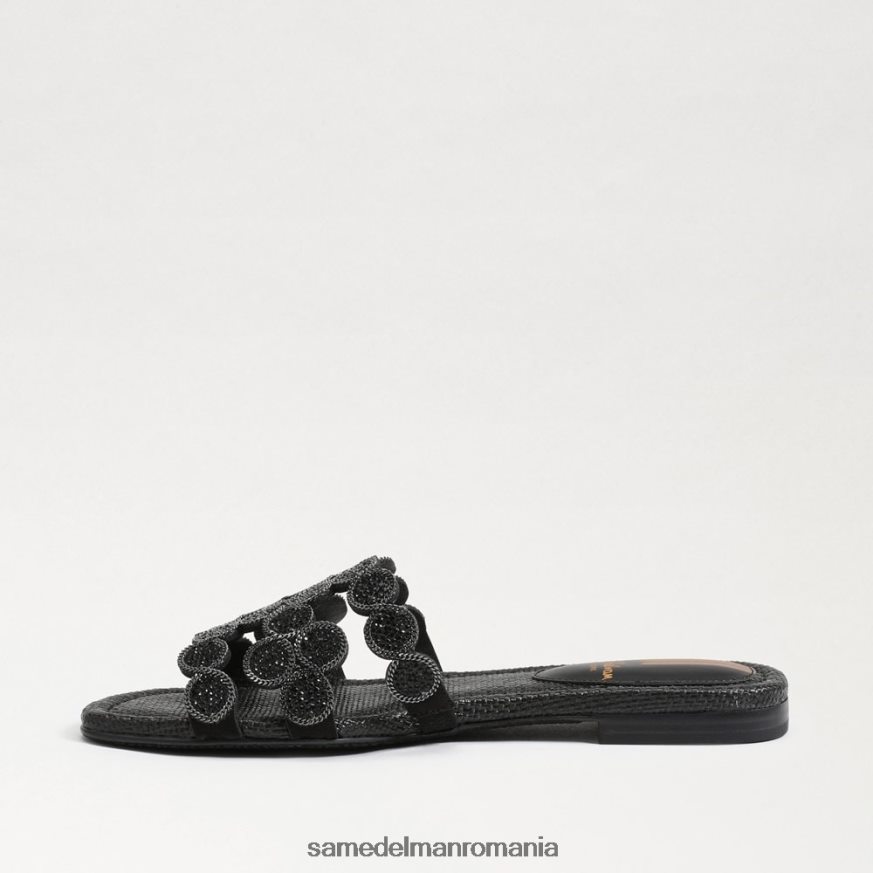 Sam Edelman încălţăminte piele intoarsa neagra femei sandale bay marche slide HN448Z606