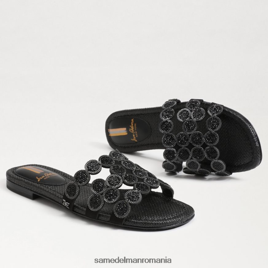 Sam Edelman încălţăminte piele intoarsa neagra femei sandale bay marche slide HN448Z606