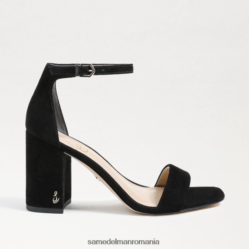 Sam Edelman încălţăminte piele intoarsa neagra femei sandale daniella cu toc bloc HN448Z302