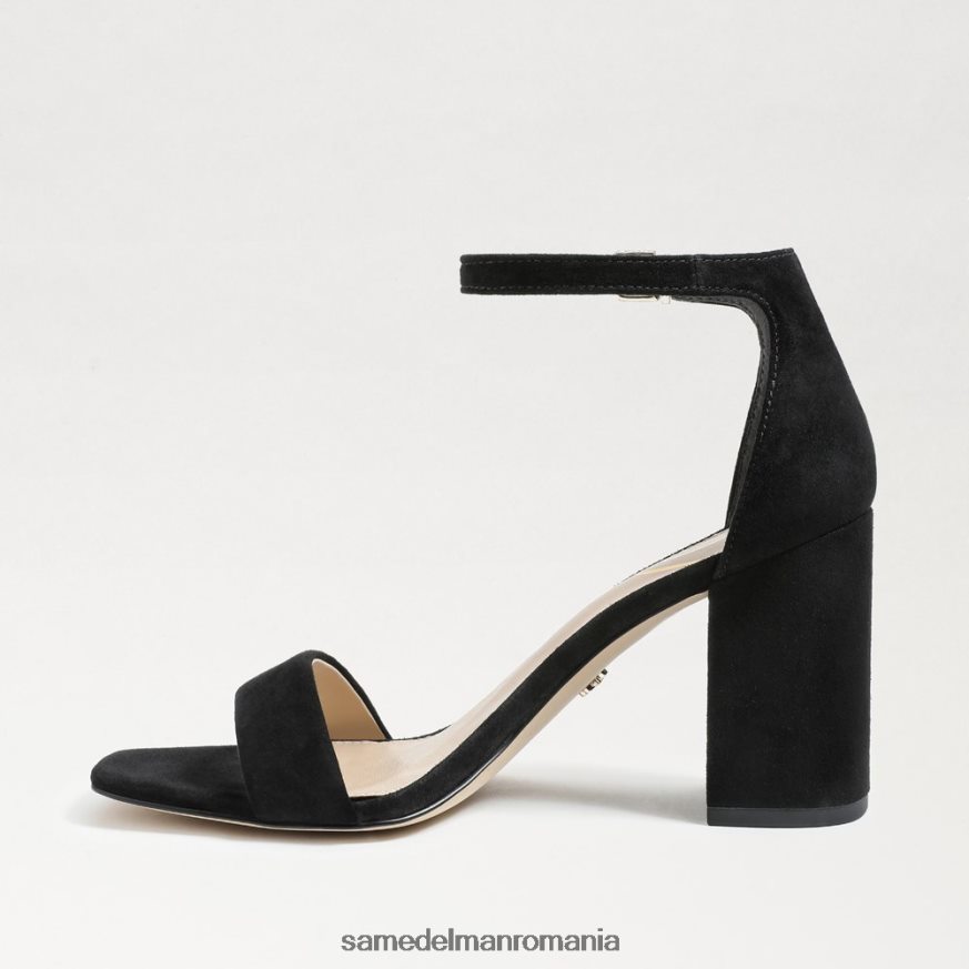 Sam Edelman încălţăminte piele intoarsa neagra femei sandale daniella cu toc bloc HN448Z302