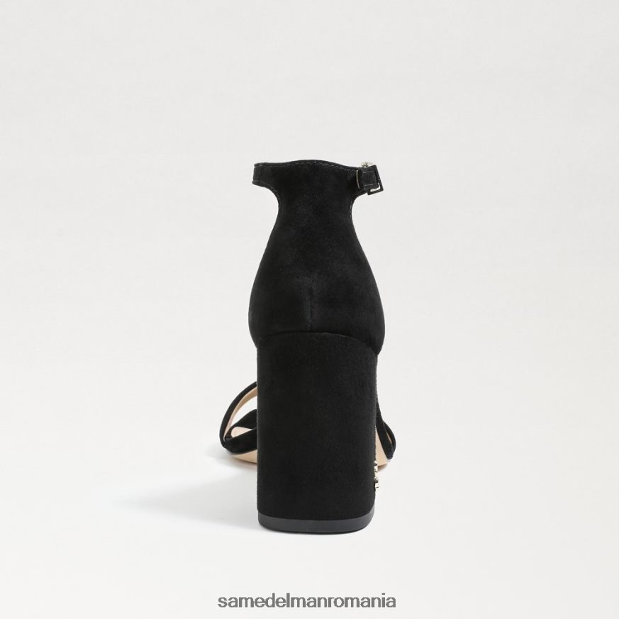 Sam Edelman încălţăminte piele intoarsa neagra femei sandale daniella cu toc bloc HN448Z302