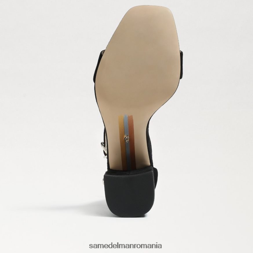 Sam Edelman încălţăminte piele intoarsa neagra femei sandale daniella cu toc bloc HN448Z302
