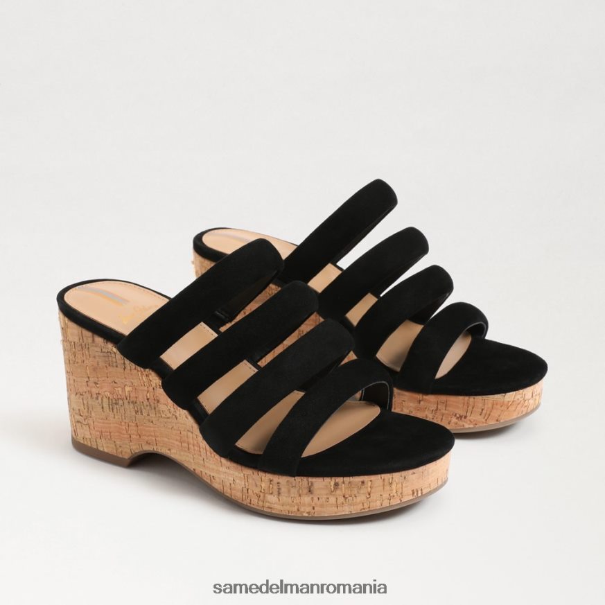 Sam Edelman încălţăminte piele intoarsa neagra femei toc cu platformă yuki HN448Z687