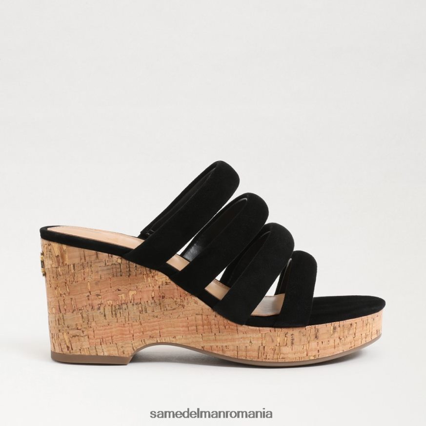 Sam Edelman încălţăminte piele intoarsa neagra femei toc cu platformă yuki HN448Z687