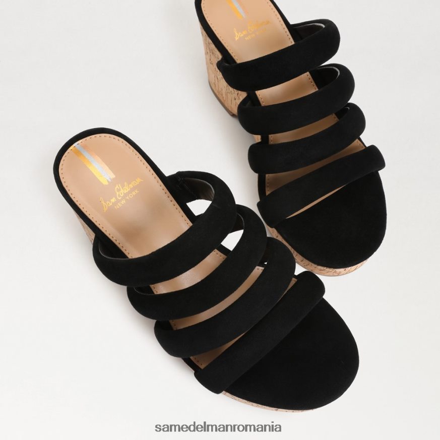 Sam Edelman încălţăminte piele intoarsa neagra femei toc cu platformă yuki HN448Z687