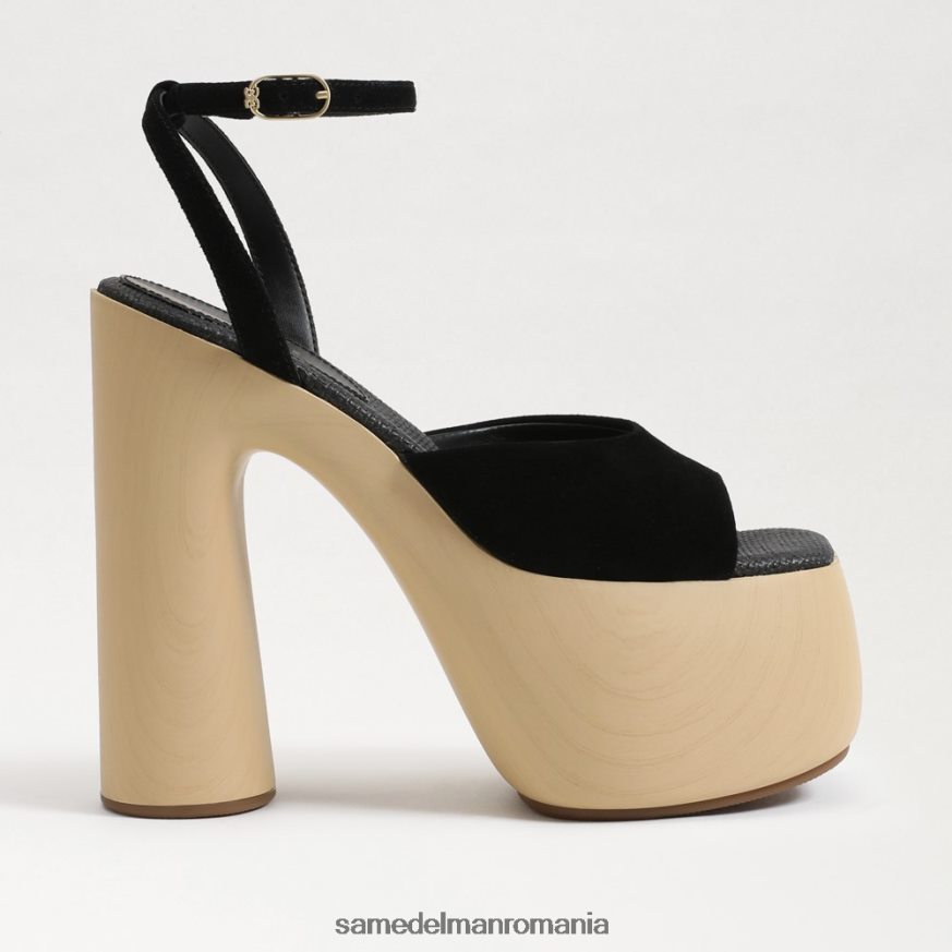 Sam Edelman încălţăminte piele intoarsa neagra femei toc platforma Grayson HN448Z668