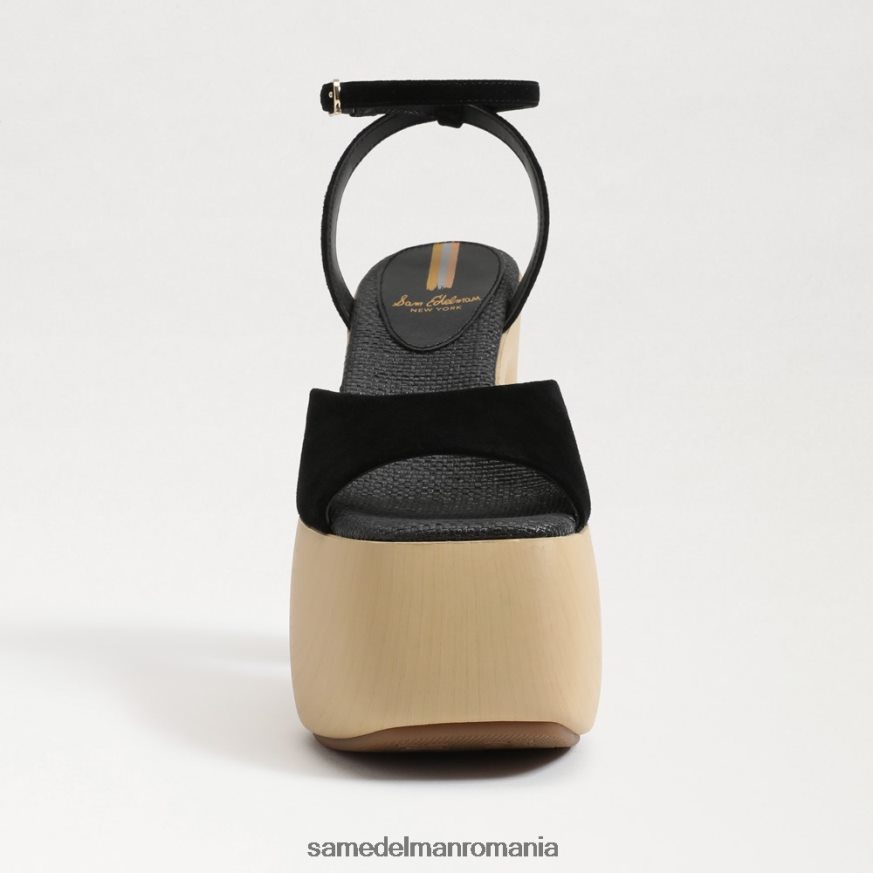 Sam Edelman încălţăminte piele intoarsa neagra femei toc platforma Grayson HN448Z668