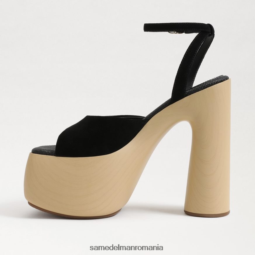 Sam Edelman încălţăminte piele intoarsa neagra femei toc platforma Grayson HN448Z668