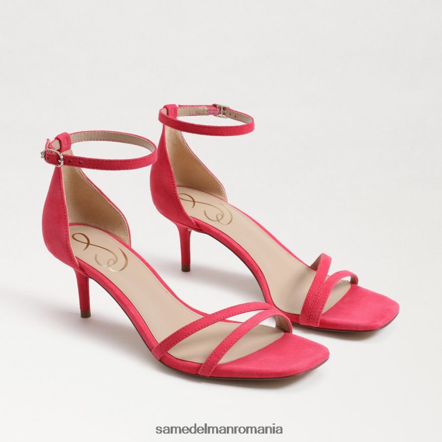 Sam Edelman încălţăminte piele intoarsa ultra fucsia femei sandale cu toc pisicuță bujor HN448Z507