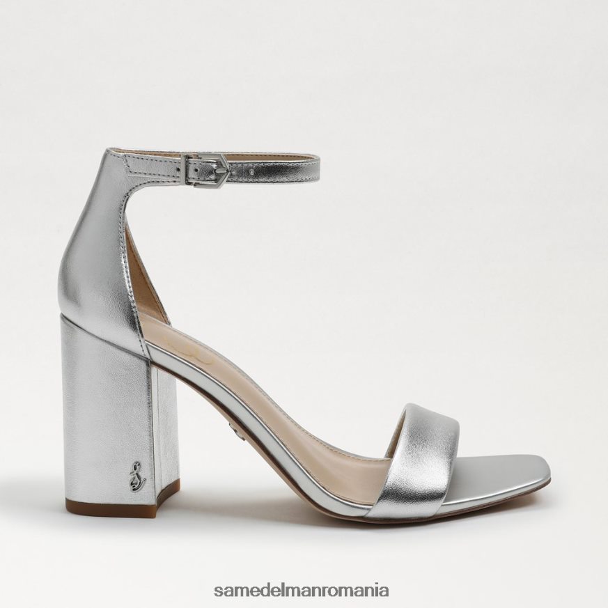 Sam Edelman încălţăminte piele metalica argintie femei sandale daniella cu toc bloc HN448Z298