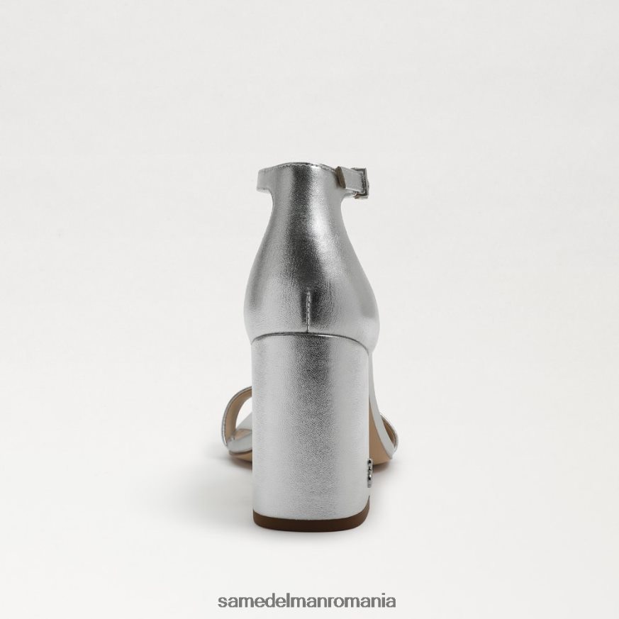 Sam Edelman încălţăminte piele metalica argintie femei sandale daniella cu toc bloc HN448Z298