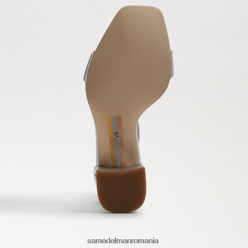 Sam Edelman încălţăminte piele metalica argintie femei sandale daniella cu toc bloc HN448Z298