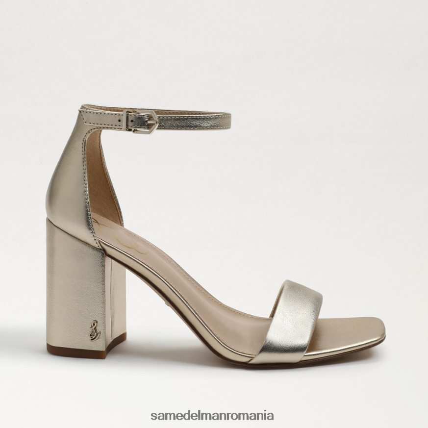 Sam Edelman încălţăminte piele metalica aurie femei sandale daniella cu toc bloc HN448Z304