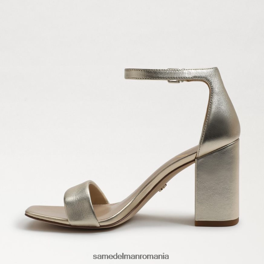 Sam Edelman încălţăminte piele metalica aurie femei sandale daniella cu toc bloc HN448Z304