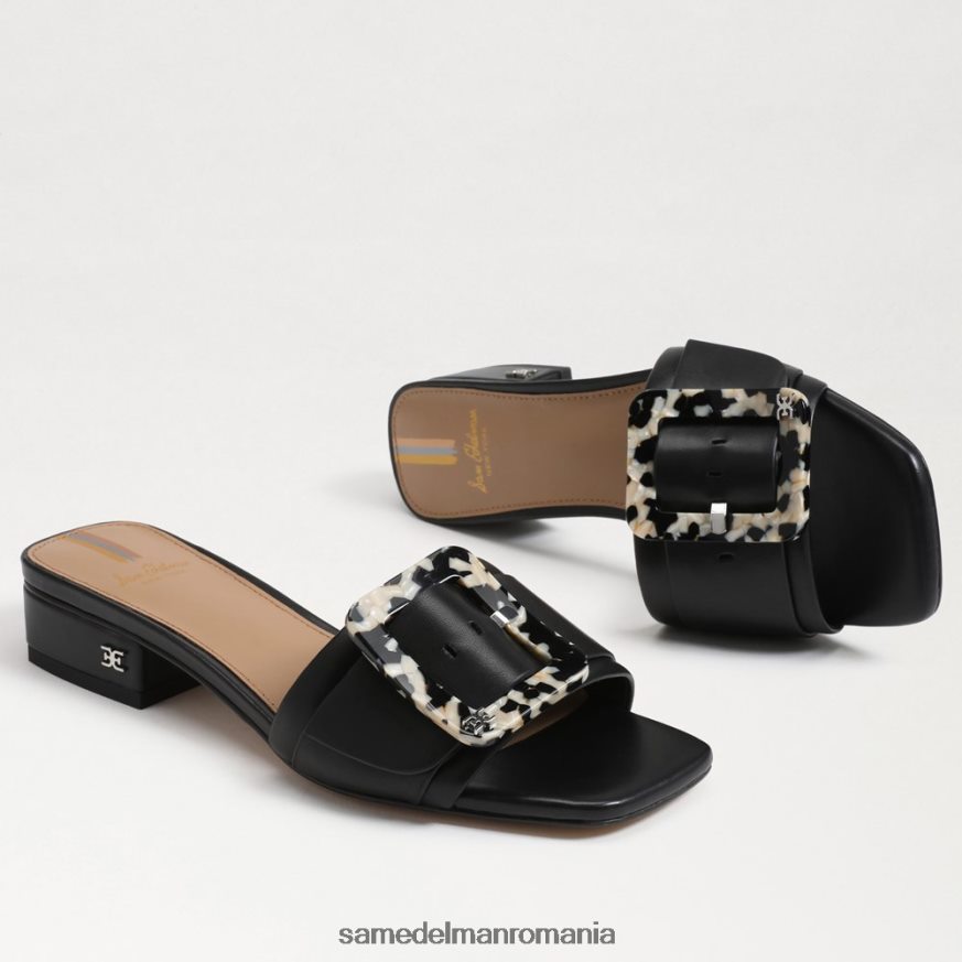 Sam Edelman încălţăminte piele neagra femei diacon slide sandal HN448Z419