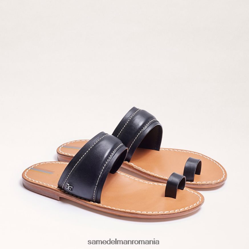 Sam Edelman încălţăminte piele neagra femei sandală cu inel margit HN448Z258
