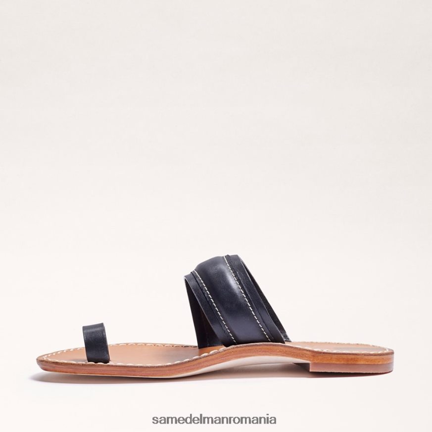 Sam Edelman încălţăminte piele neagra femei sandală cu inel margit HN448Z258