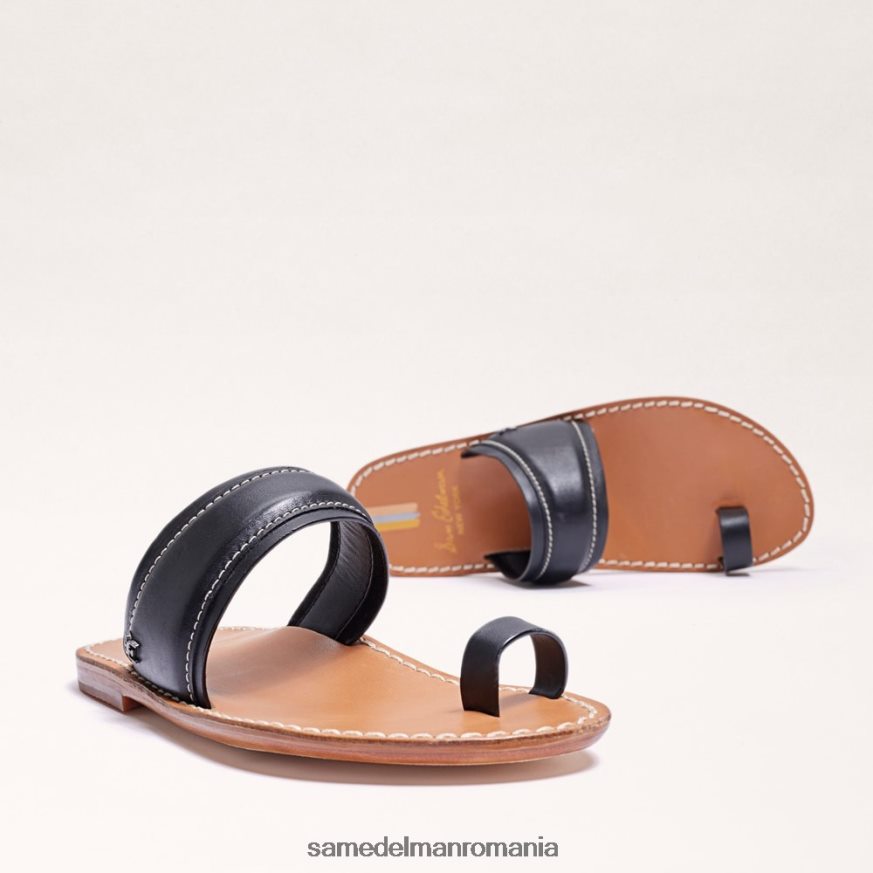 Sam Edelman încălţăminte piele neagra femei sandală cu inel margit HN448Z258