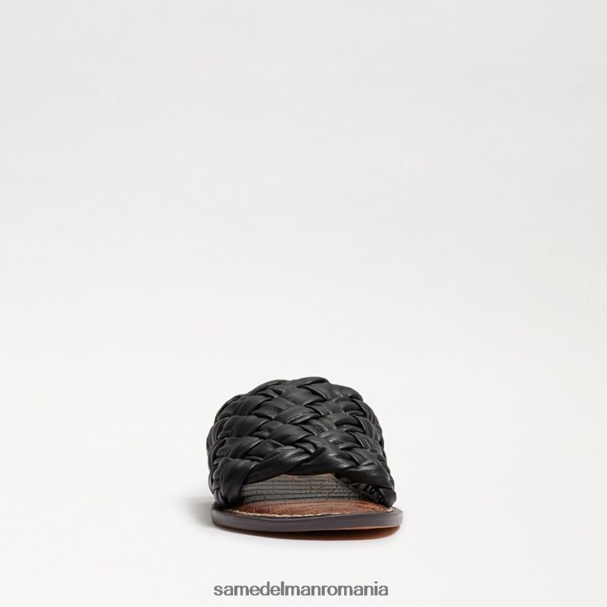 Sam Edelman încălţăminte piele neagra femei sandală glisante țesute griffin HN448Z632
