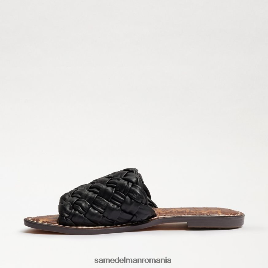Sam Edelman încălţăminte piele neagra femei sandală glisante țesute griffin HN448Z632