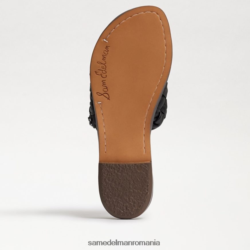 Sam Edelman încălţăminte piele neagra femei sandală glisante țesute griffin HN448Z632
