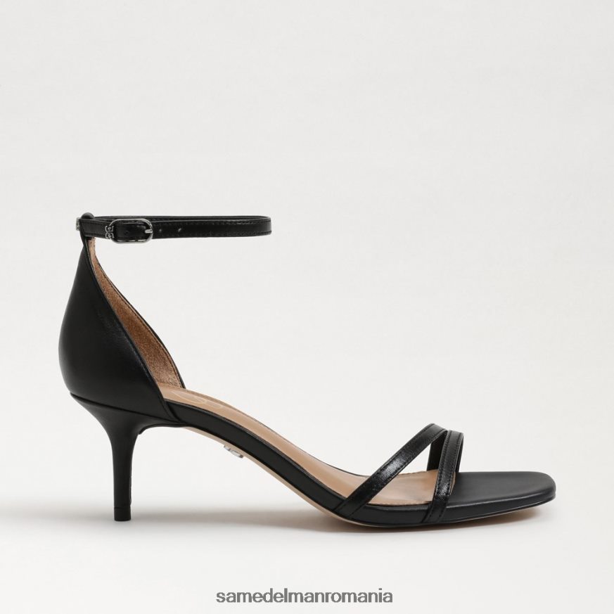 Sam Edelman încălţăminte piele neagra femei sandale cu toc pisicuță bujor HN448Z500