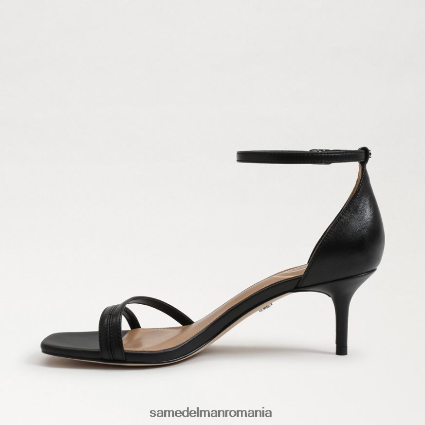 Sam Edelman încălţăminte piele neagra femei sandale cu toc pisicuță bujor HN448Z500