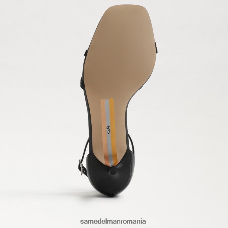 Sam Edelman încălţăminte piele neagra femei sandale cu toc pisicuță bujor HN448Z500