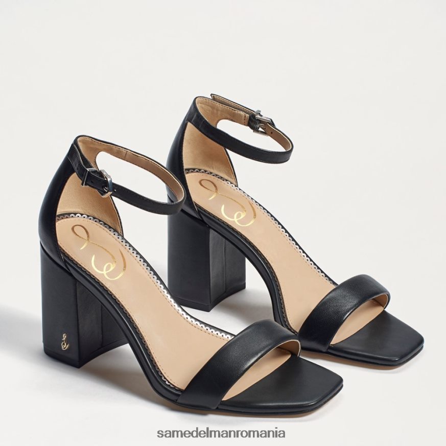 Sam Edelman încălţăminte piele neagra femei sandale daniella cu toc bloc HN448Z299