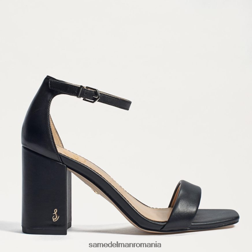 Sam Edelman încălţăminte piele neagra femei sandale daniella cu toc bloc HN448Z299
